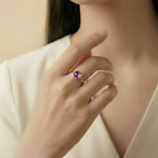 Bague en améthyste naturelle « Paix élégante et Chance »