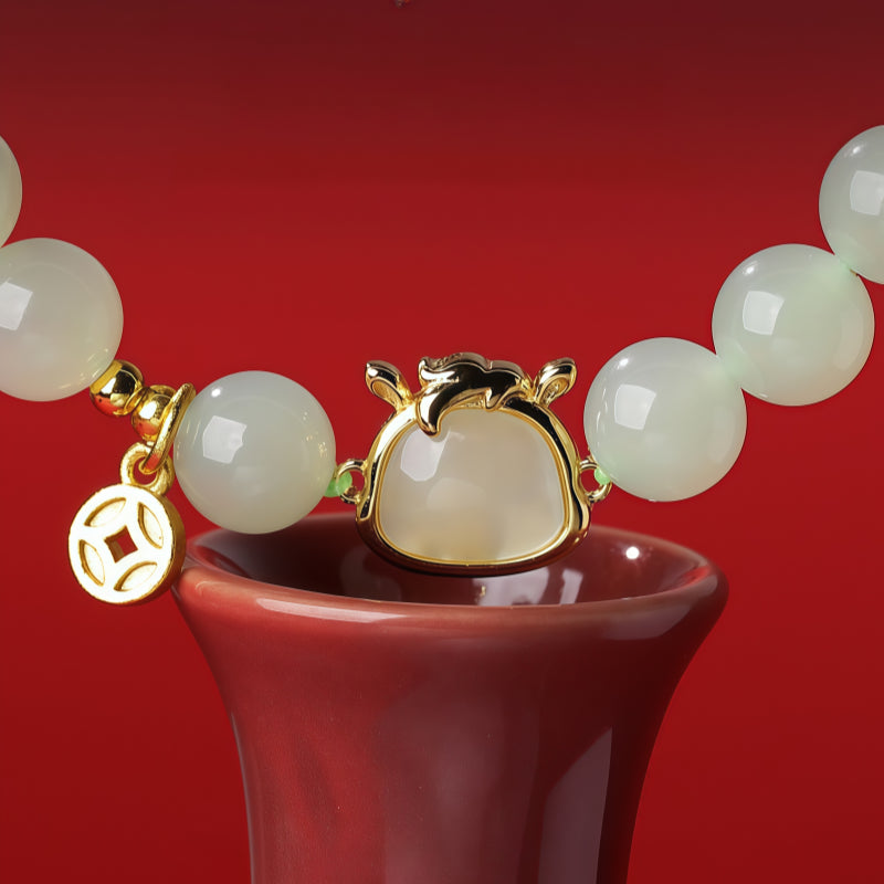 Noble Horse Hetian Jade Bracelet - Blessings of Prosperity and Peace