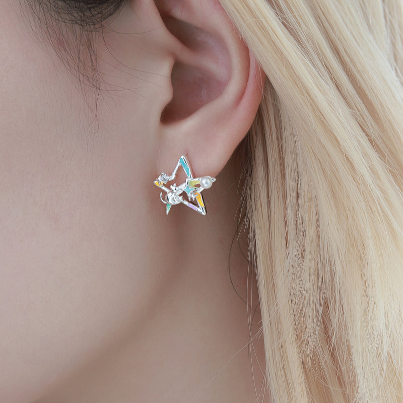 Boucles d'oreilles bouclier de veille