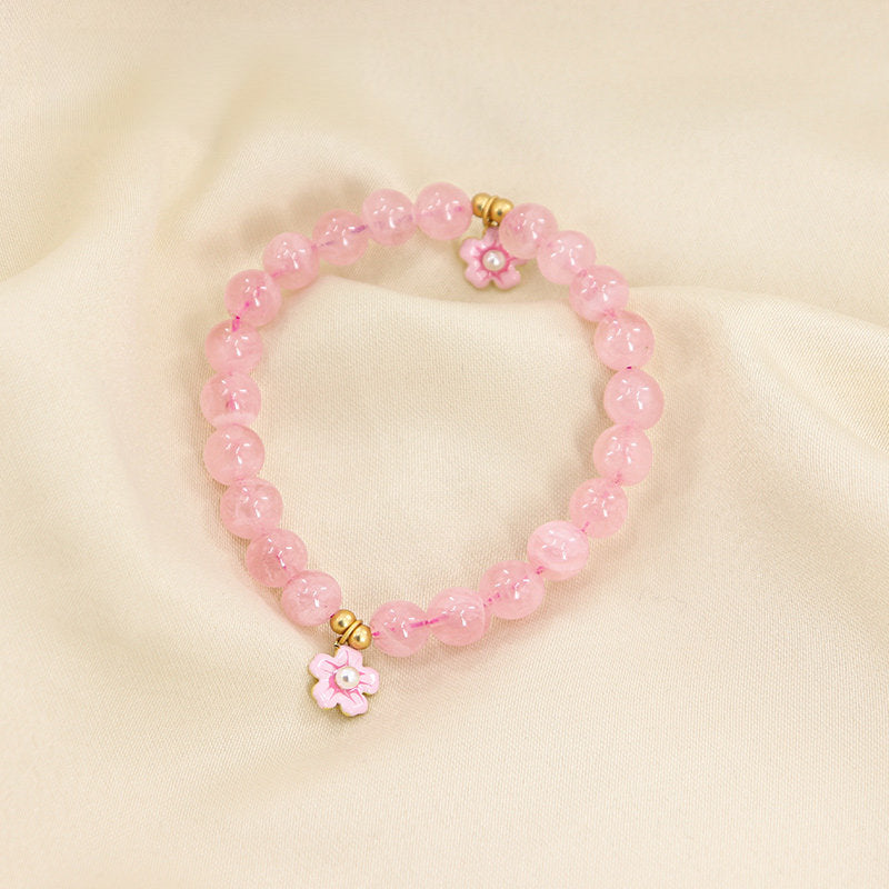 Bracelet en cristal naturel Fleurs de pêcher