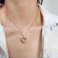 Gold-Tone Intertwined Circle Pendant Necklace | Elegant Birthday Jewelry