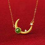 Natural Jasper Moon & Star Necklace