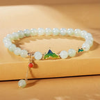 Vintage Oriental Hetian Jade Mountain Enamel Set - Protection & Peace