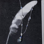 Ensemble Collier et Boucles d'Oreilles Pierre de Lune Grise & Quartz Transparent – Apaise les Émotions, Purifie l'Aura