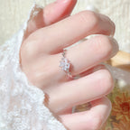 Bague trèfle à quatre feuilles porte-bonheur - une feuille pour l'espoir, une pour la chance