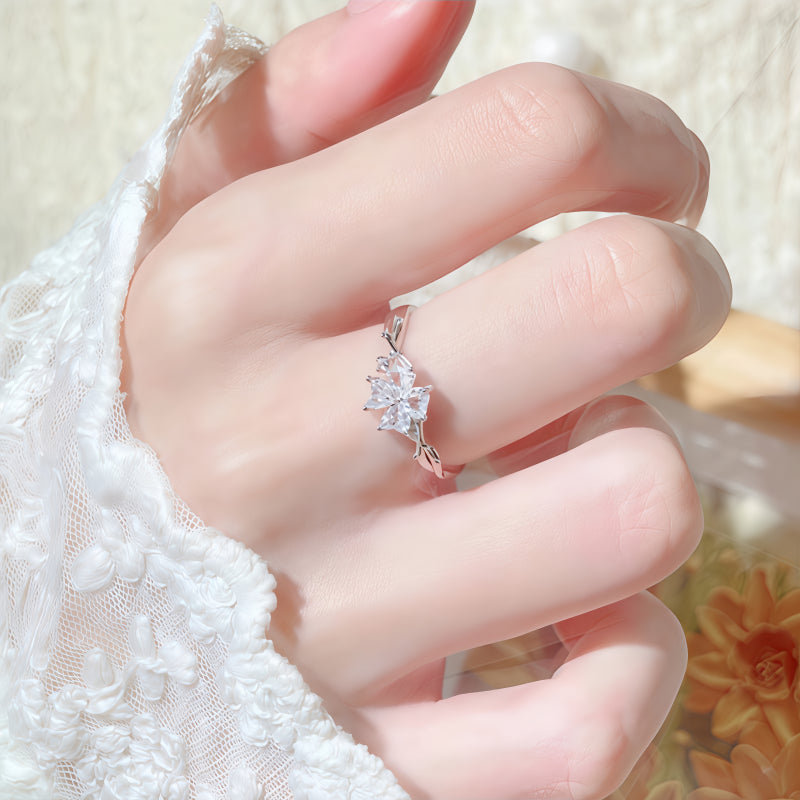Lucky Four-leaf Clover Ring - One Leaf for Hope, One for Luck