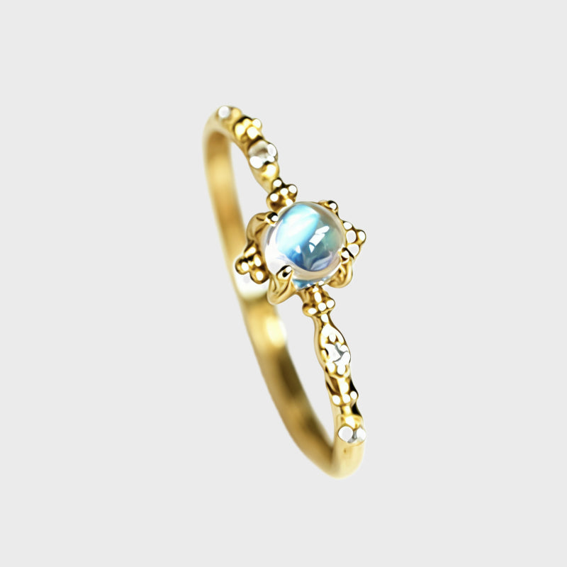 Dreamland Blue Moonstone Ring – Gentle Intuition, Feminine Protection