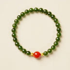 Bracelet en jade Hetian naturel Lotus Éclat Pur