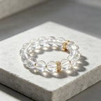 Bague naturelle en quartz clair pour la chance et le pouvoir