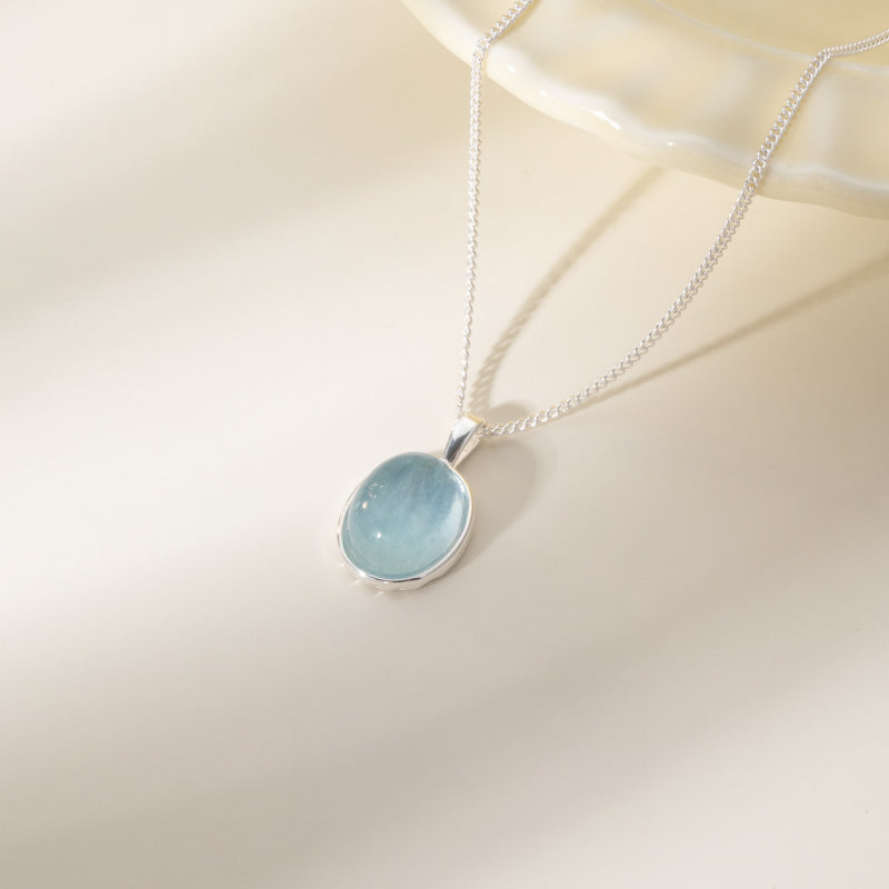 Natural Aquamarine Necklace - Eternal Peace, Inner Courage