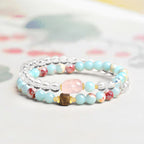 Natural Clear/Rose Quartz Shoushan Stone Lucky Charm Bracelet - Protection & Safety