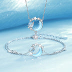 Aurora Crescent Starlight Double Layer S999 Bracelet - Carry Cosmic Blessings With You