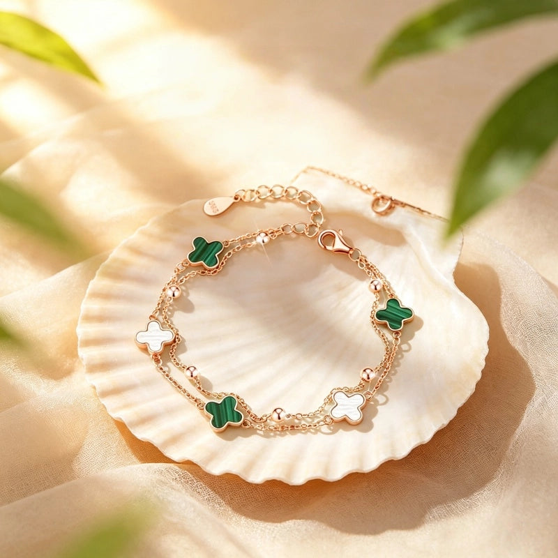 Four-Leaf Clover Bracelet，Four-Leaf Clover Carries Beautiful Wishes