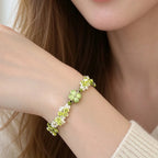 Bracelet tressé floral fait main