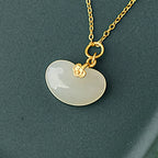 Natural Hetian Jade Ruyi Ingot Necklace - Peace & Fortune