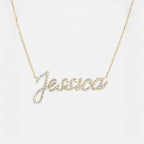 Custom Pave Diamond Name Necklace | Minimalist Luxury 925 Sterling Silver Letter Necklace