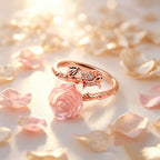 Rose Gold Natural Crystal Love Ring