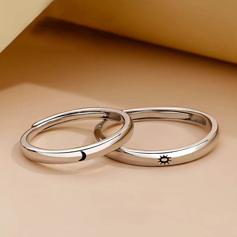 Sun and Moon Stay Together Couple Ring