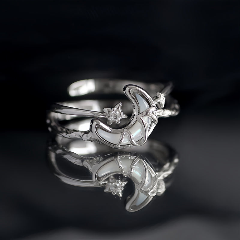 Moonnight Starry Silver Ring