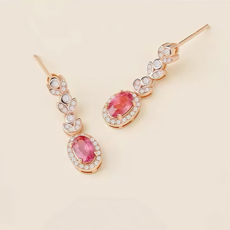 Boucles d'oreilles pendantes en cristal naturel Blossom