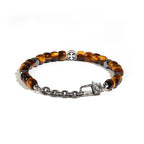 Bracelet en pierre naturelle Œil de tigre S925, Cadeau de Saint-Valentin pour petit ami