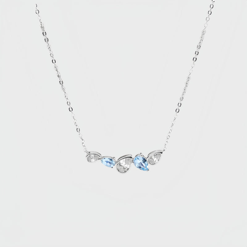 Natural Aquamarine Smile Necklace