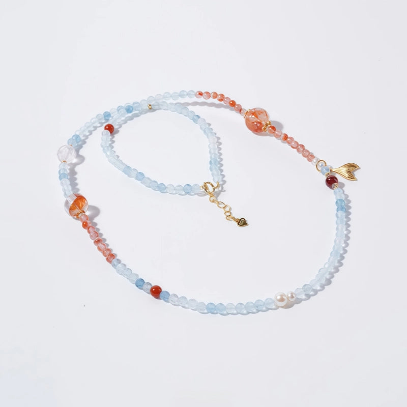 Aquamarine & Multi-Stones Necklace– Calm Mind, Open Heart, Attract Balance