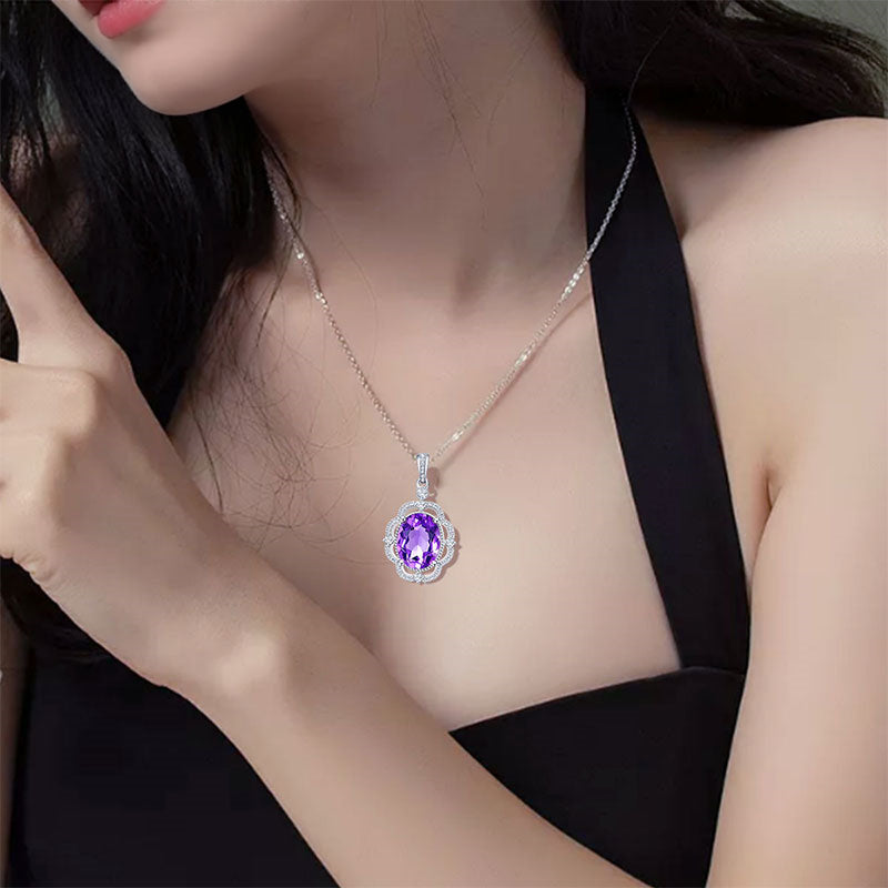 Collier en cristal naturel Violet Hush