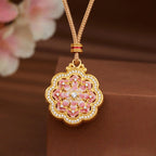 Collier Lotus Rose de Fortune Auspicieuse