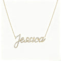 Collier prénom en diamant pavé sur mesure | Collier lettre de luxe minimaliste en argent sterling 925