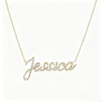 Collier prénom en diamant pavé sur mesure | Collier lettre de luxe minimaliste en argent sterling 925
