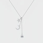 Collier/Boucles d'oreilles Bénédiction Étoile et Lune - Les Étoiles Guident Votre Chemin, la Goutte d'Eau Contient l'Énergie Spirituelle
