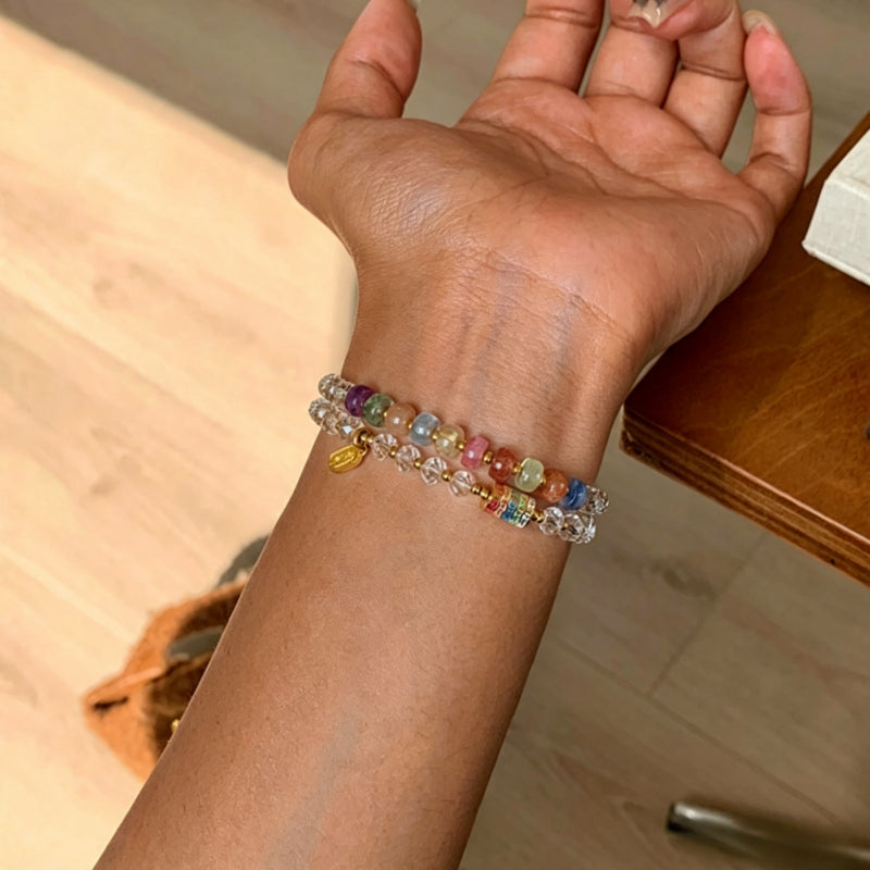 Rainbow Clear Quartz Bracelet – Purify Aura, Amplify Joy, Attract Abundance