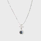 Collier Papillon Aigue-marine Naturelle - Doux comme l'eau, libre comme un papillon