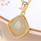 Luxury Gold Square Pendant Necklace - Stability & Protection