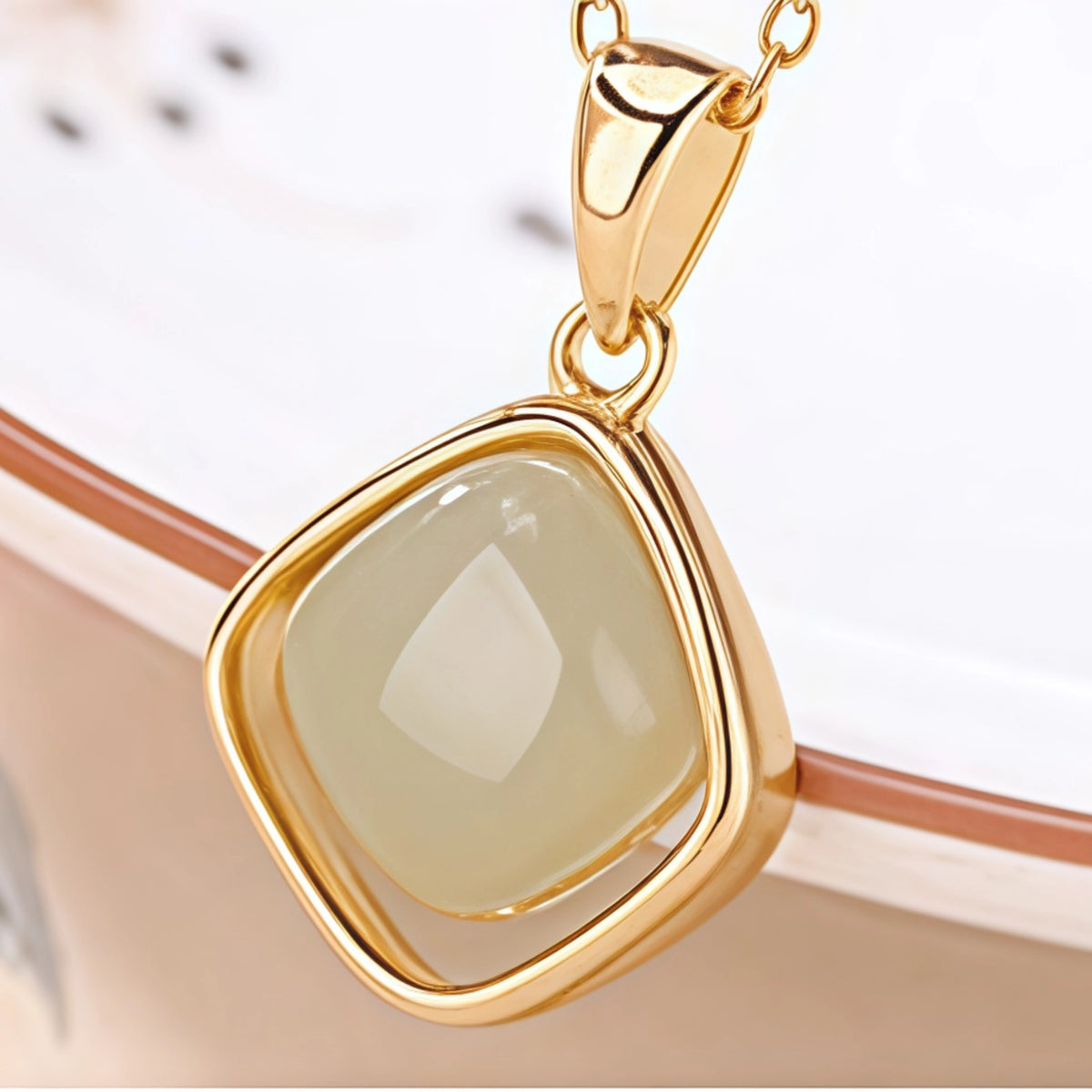 Luxury Gold Square Pendant Necklace - Stability & Protection