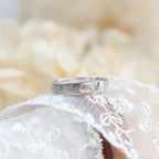 Two Tone Brushed Star Moon Band Ring