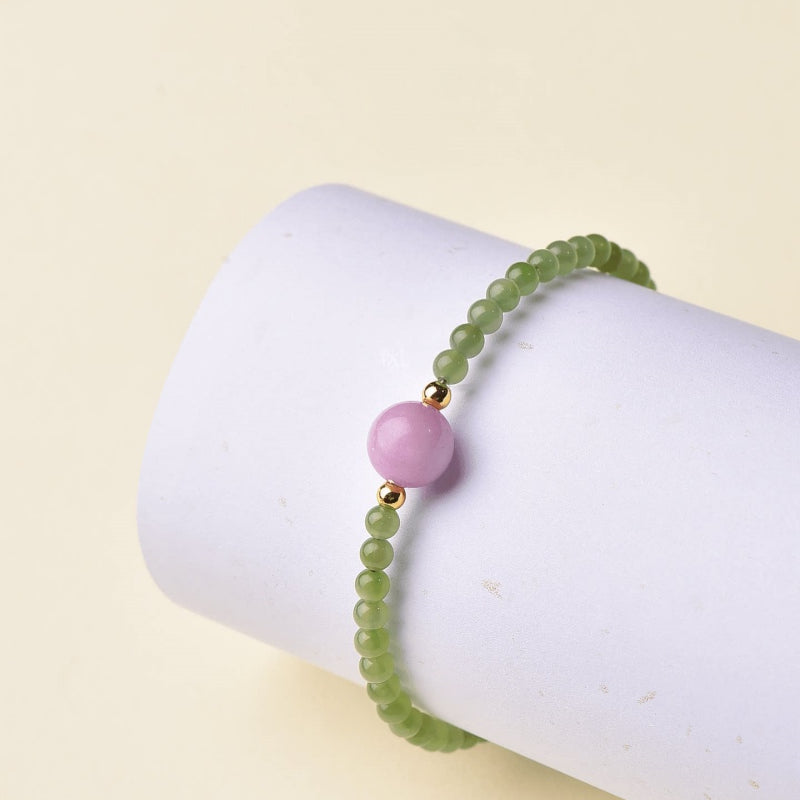 Bracelet en jade Hetian "Fleur de printemps"