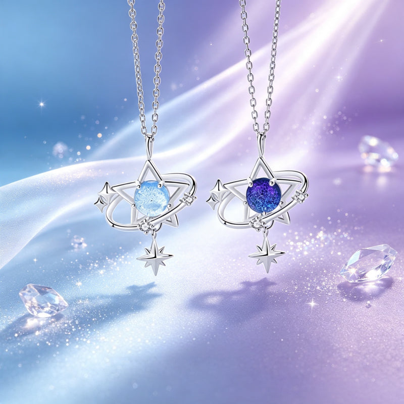 Day & Night Moon Star Necklace —echo each other / resonate with each other
