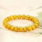 Bracelet brésilien authentique en œil de tigre doré naturel pour femme - Attire la richesse
