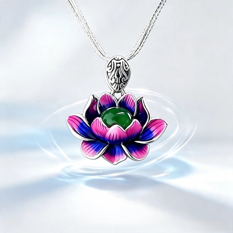 Hetian Jade Lotus S925 Necklace - Healing Energy, Peaceful Fortune