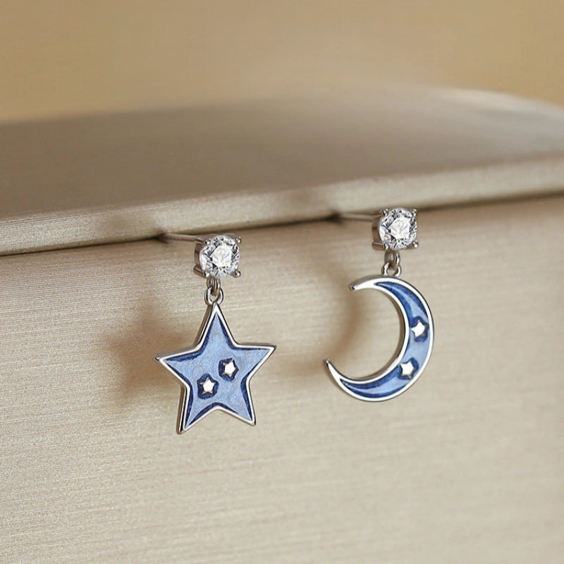 Moon Star with 5A CZ S925 Earrings - Guide Your Every Dream