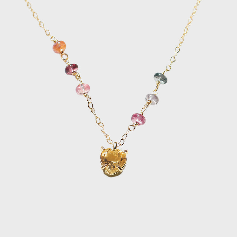 November Birthstone Natural Citrine Necklace – Wealth & Harmony & Protection