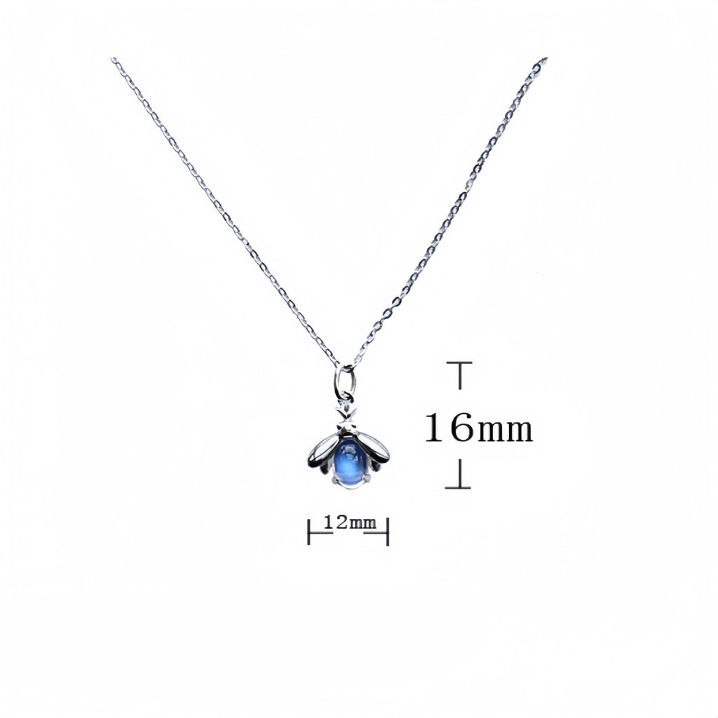 Pendentif Trèfle à quatre feuilles bleu en cristal naturel – Cadeau porte-bonheur pour elle / Maman