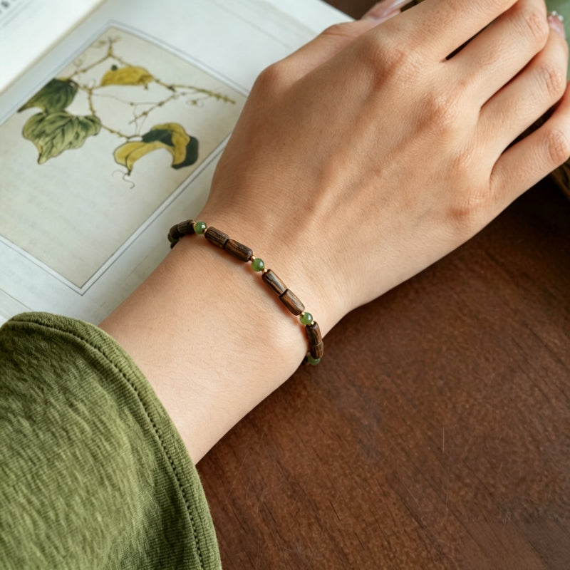 Bracelet en jade Hetian naturel Lotus Éclat Pur