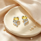 Boucles d'oreilles clous renard en citrine naturelle