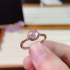 Natural Rose Quartz Crystal, Healing Ring For Women