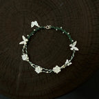 Hand Braided Silver Lotus Butterfly Bracelet - Purity & Freedom
