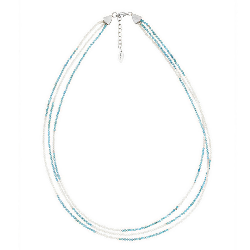 Natural Aquamarine & Moonstone Necklace Earrings Jewelry Set - Pursuit of freedom