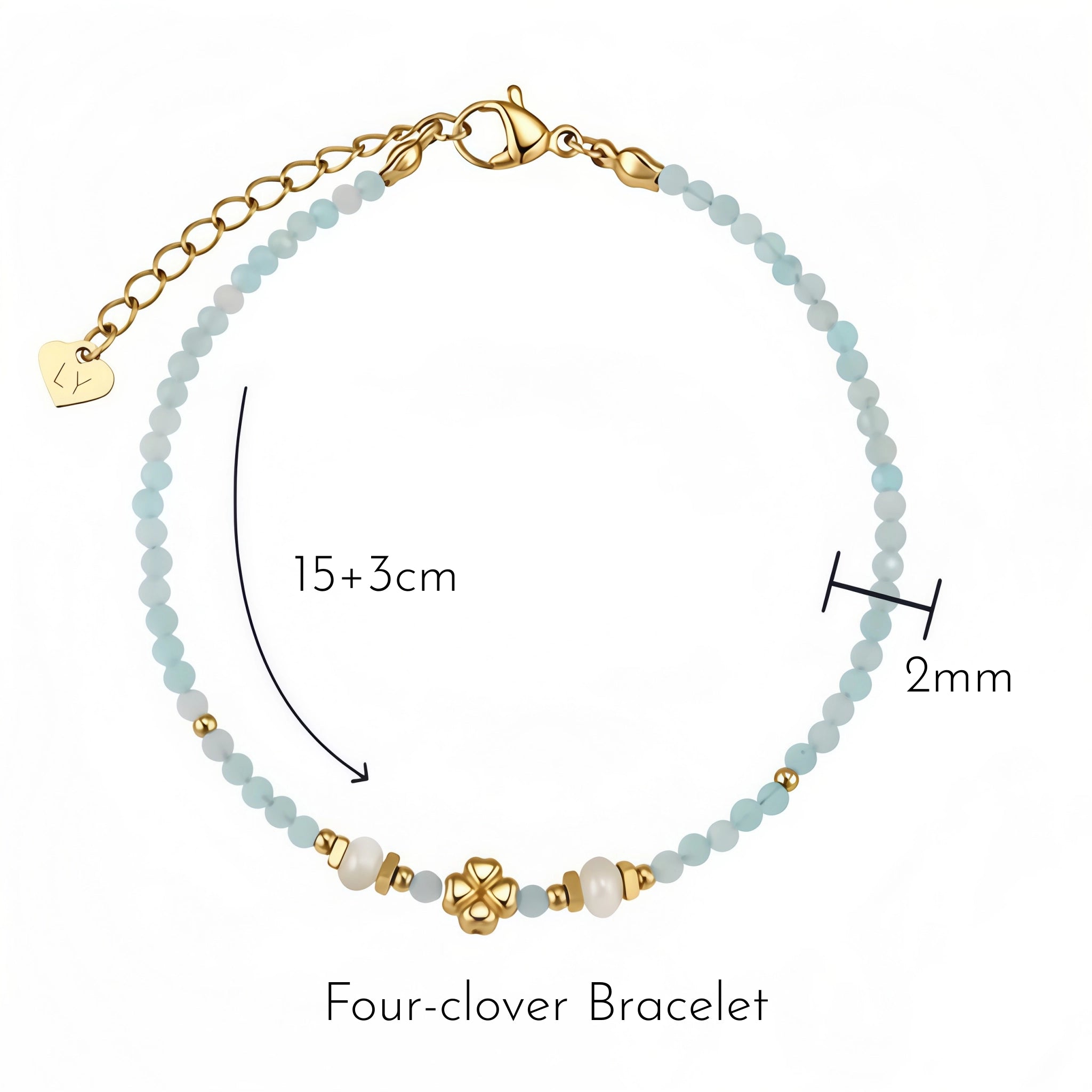 Ice-blue Amazonite Square-cut Facets Stackable Bracelet - Enhance Energy and Balance Spirit